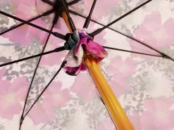 Women's Ruffled Umbrella Studied with a Multicor Pattern