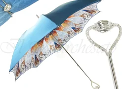 Wonderful light blue Umbrella with abstract marine design