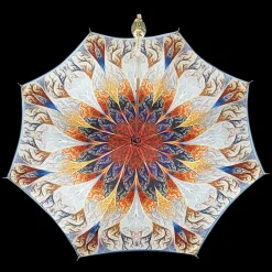 Wonderful light blue Umbrella with abstract marine design