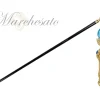 Wonderful mylord walking cane with big Aqua crystal