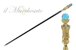 Wonderful mylord walking cane with big Aqua crystal