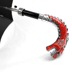 Wonderful umbrella with hand painted and silverplated 925 Dragon