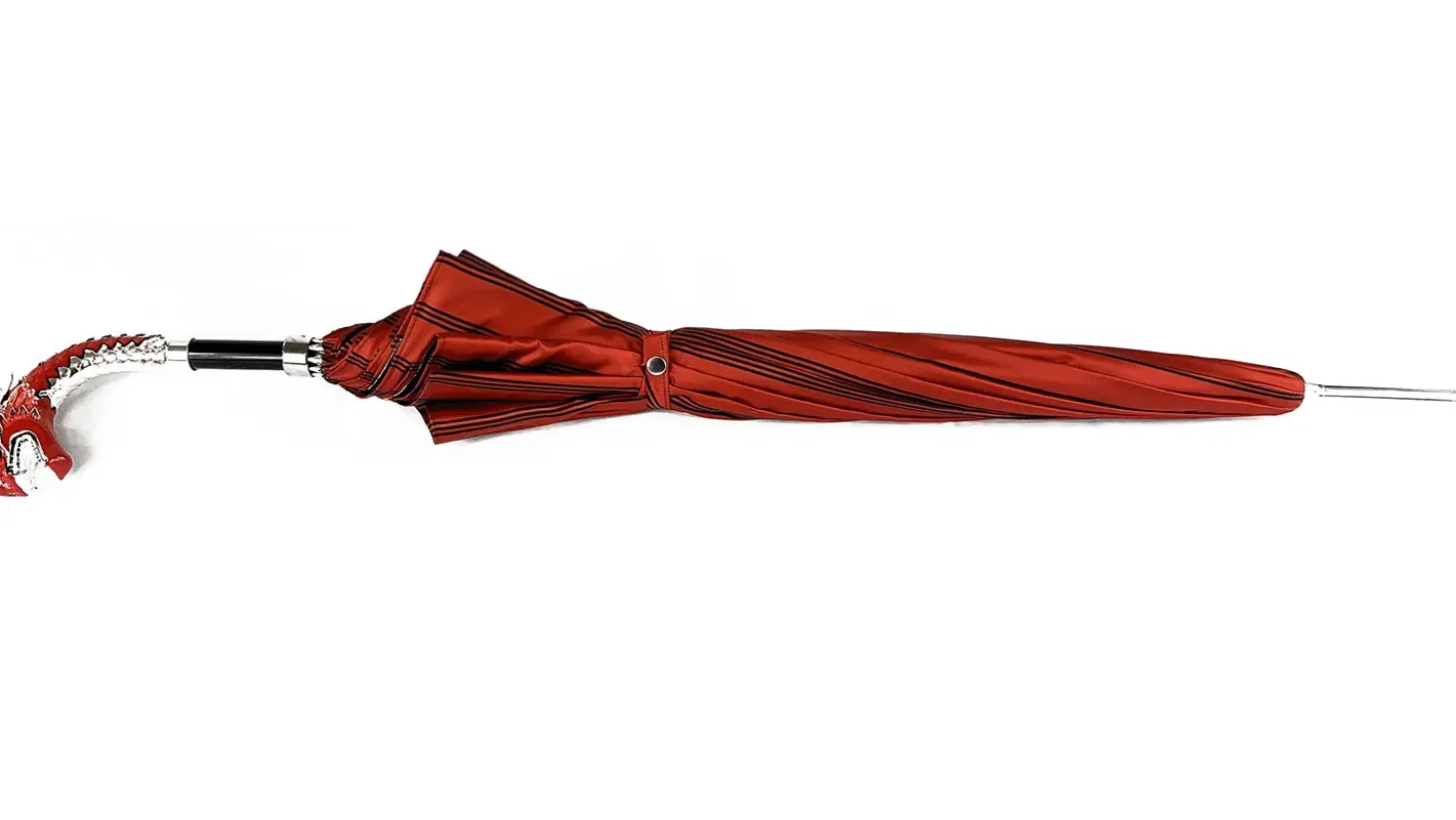 Wonderful umbrella with hand painted and silverplated 925 Dragon