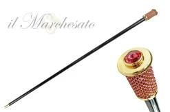Wonderful Walking Stick For Ceremony with pink crystals