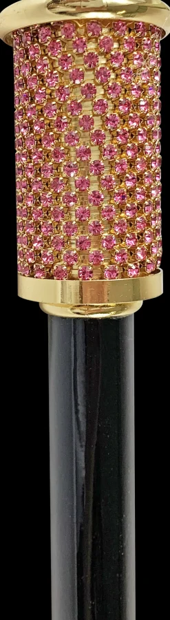 Wonderful Walking Stick For Ceremony with pink crystals