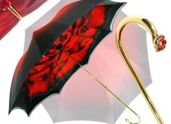 Wonderfull Red Umbrella With Rose Design
