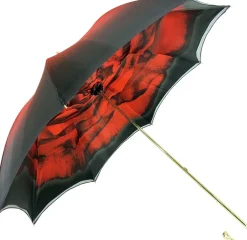 Wonderfull Red Umbrella With Rose Design