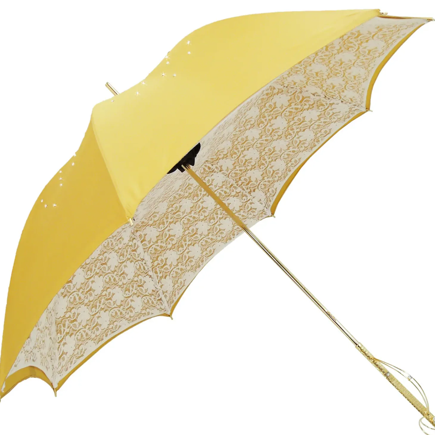 Yellow Gold Women's Umbrella Fashion Crystals Umbrellas Great Gift Idea